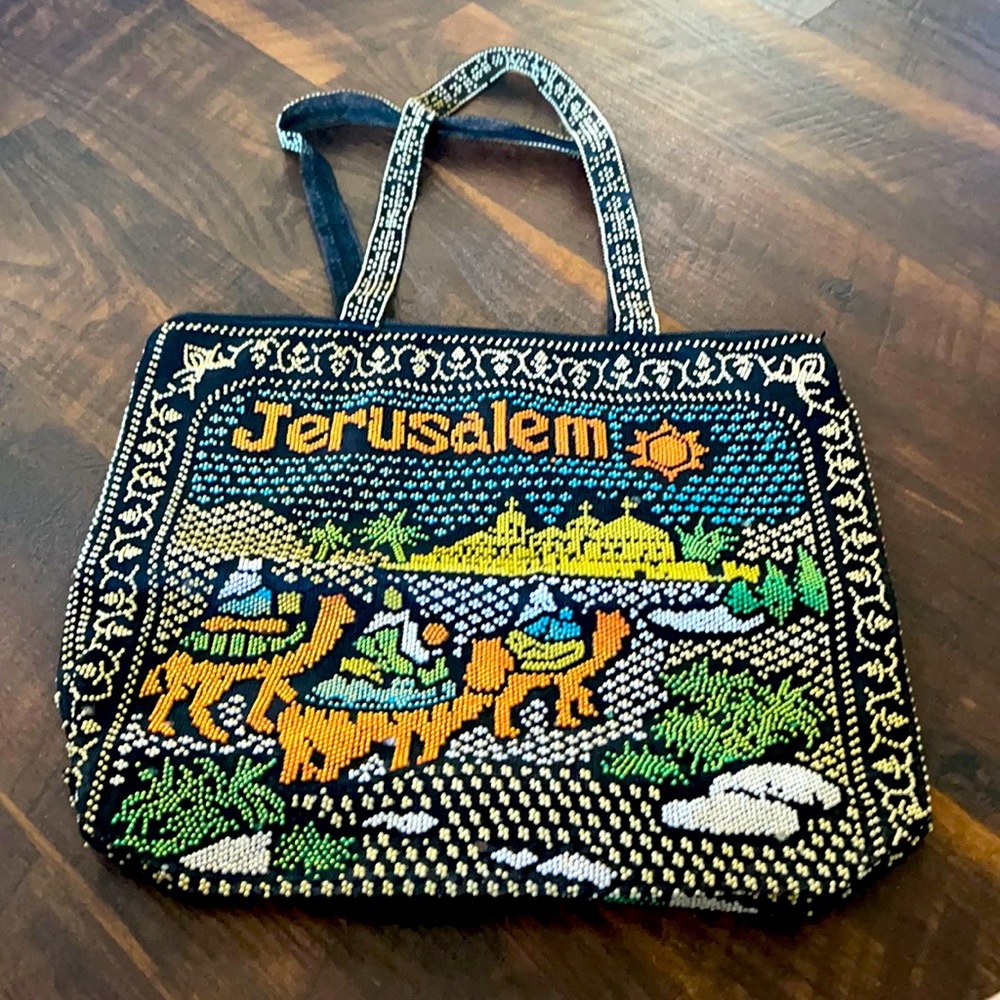 Jerusalem beaded tote